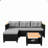 3-Piece L-Shaped Wicker Patio Set With Cushions And Acacia Wood Storage Table, Perfect For Compact Outdoor Spaces-599610249