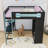 Full Wood Loft Bed With Desk, Open Wardrobe, LED Light And Power Outlets-330652871