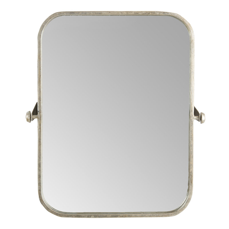 Metal Framed Pivoting Wall Mirror, Silver