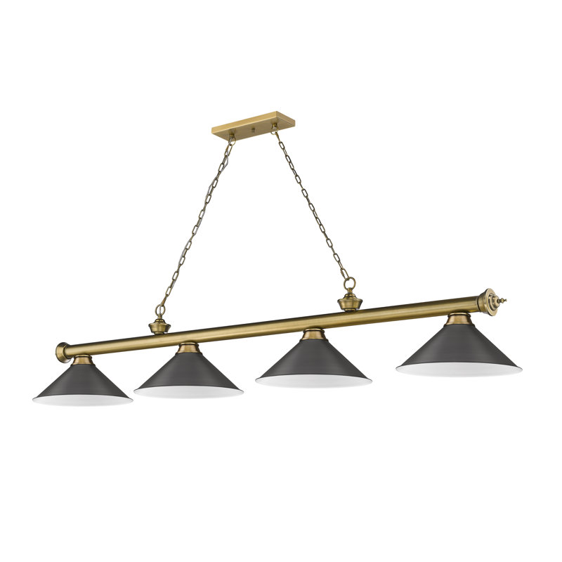 Annaleisa 4-Light Pool Table Pendant, Bronze