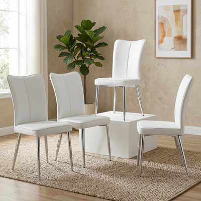 Faux Leather Upholstered Metal Dining Chair