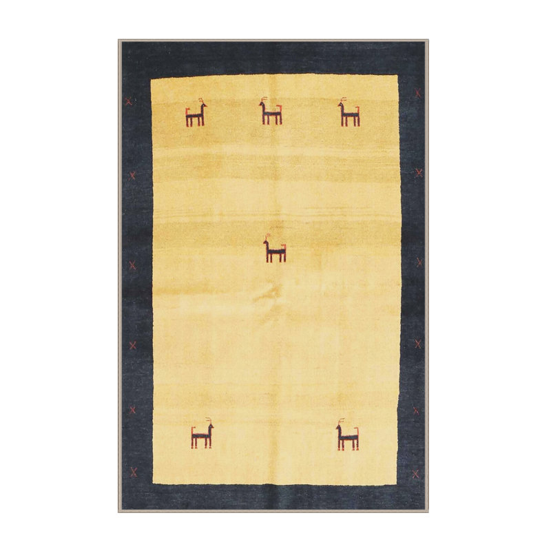 Tapis beige/noir contemporain, Rectangle 8 pi x 10 pi