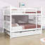 Lit superposé double au-dessus de double avec lit gigogne simple-741143544