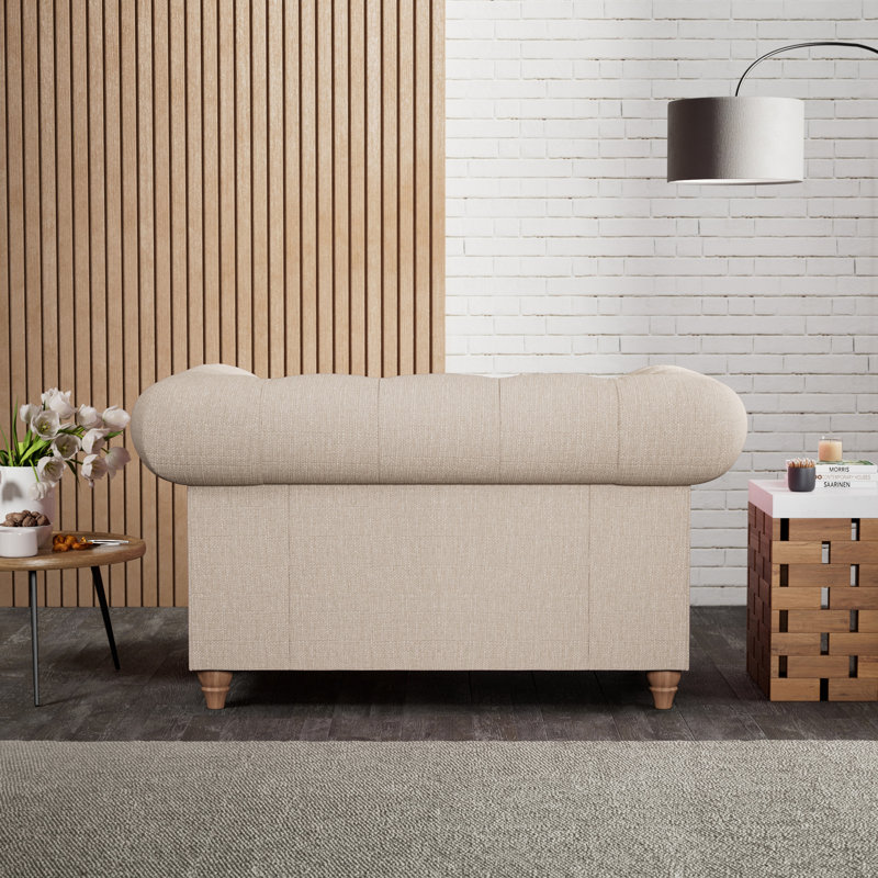 Ellrich Upholstered Chair and a Half, Oyster, Walnut