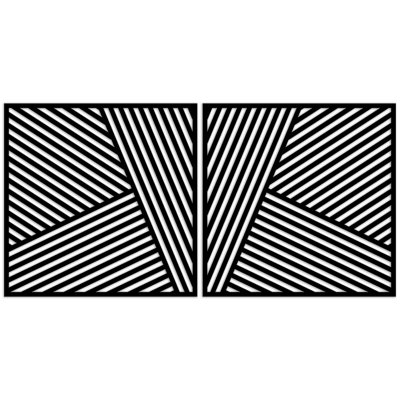 Décoration murale moderne carrée 2 pièces Modern Modern - bouleau baltique naturel (23 po x 46 po)