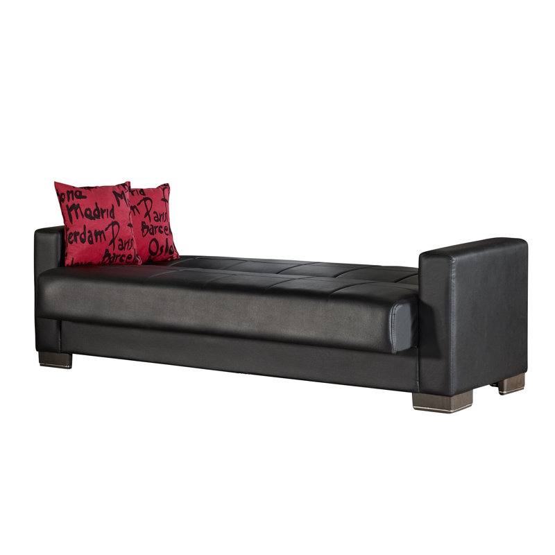 Brycelyn 84'' Faux Leather Sleeper Sofa