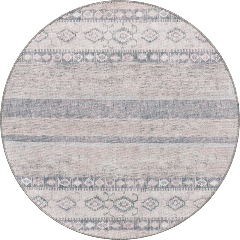 Aucion Chenille Geometric Indoor Rug, Round 3'6"