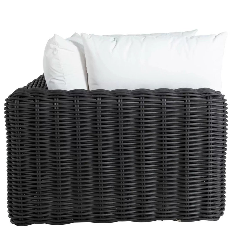 Montecito Woven N-Dura Resin Wicker Outdoor Lounge Chair - Onyx, Verona Fossil, No