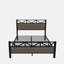 Structure de lit double avec assemblage facile et tête de lit rétro rustique pour les chambres à coucher de style industriel