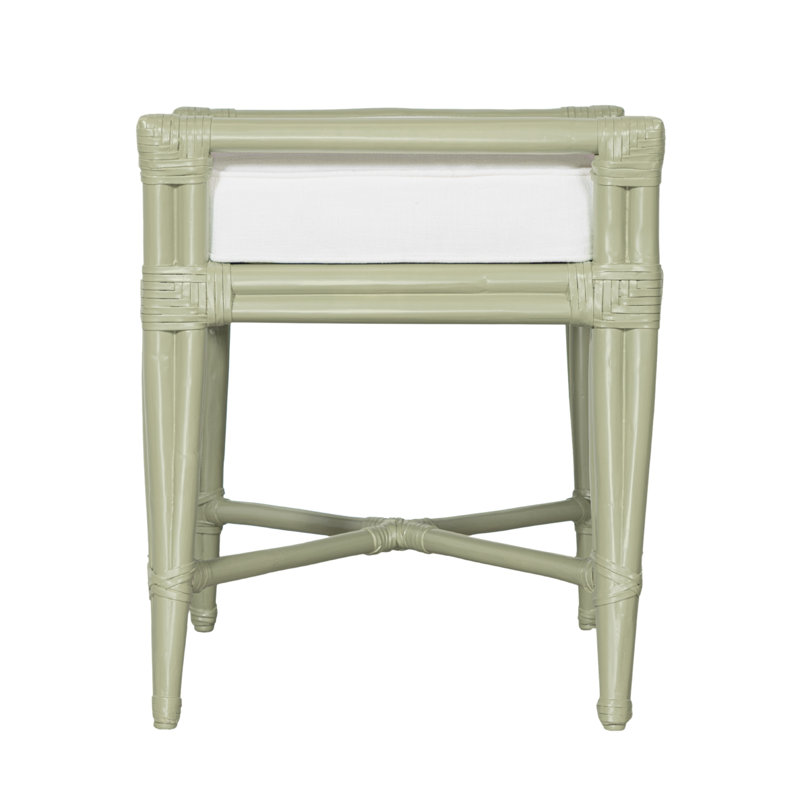 Malacca Upholstered Bench, Celery Green