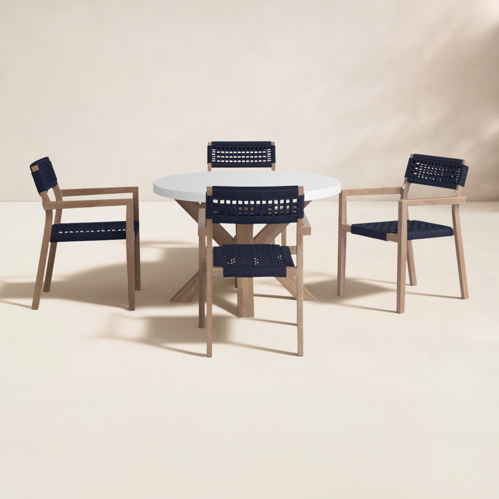 Fleur 48" Eucalyptus Patio Dining Set