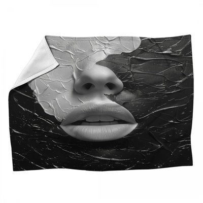 Jeté polaire à motif monochrome - Jeté figuratif pour canapés ou lits