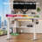 Electric height adjustable desk, adjustable stand desk, monitor stand with bookshelf, standing gaming desk with LED light strip，Suitable for home and office-1582959826