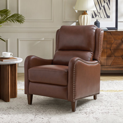 Neliyah 28.75" Wide Genuine Leather Recliner