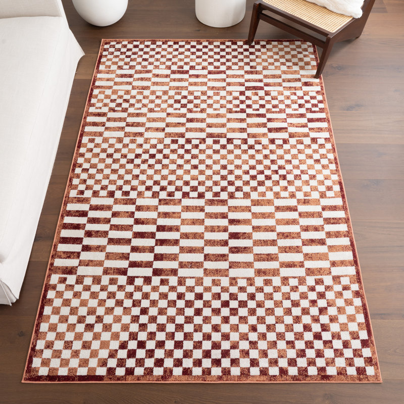 Nikita SpinClean Faded Geometric Machine Washable Area Rug, Rectangle 6'7" x 9'