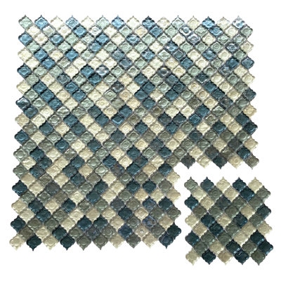 2" x 2.5" Glass Arabesque Mosaic Wall & Floor Tile