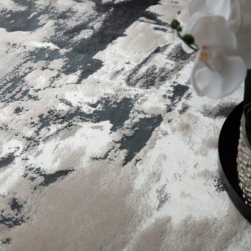 Aurora AU10 Glacier Metallic Beige/Charocal Area Rug, Rectangle 160 x 230cm
