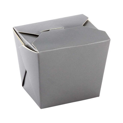Restaurantware-8 Ounce Noodle Take Out Boxes, 25 Disposable Food To Go Boxes - Tab-Lock, Stackable, Gray Paper Take Home Boxes, Greaseproof, For Restaurants, Catering, And Parties