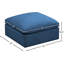Repose-pieds carré standard en velours de 35 po Atis-1483320010