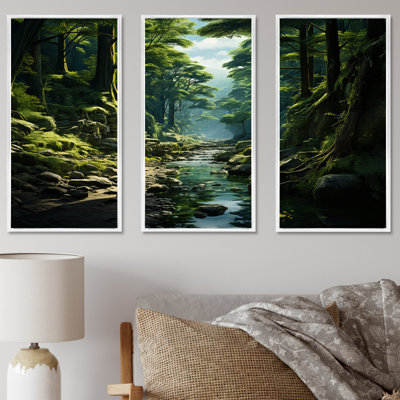 Mystic Wilderness Pine Forest In Canada IV - ensemble de reproductions d'art mural forêt