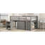 Lit mezzanine double bas avec cabinet, tablettes et bureau portatif roulant, lit multifonctionnel-837640992