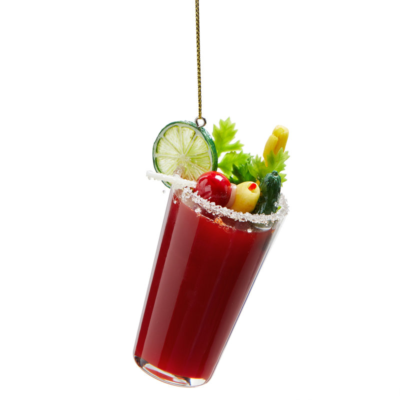 Ornement sanglant Mary en verre rouge Noël