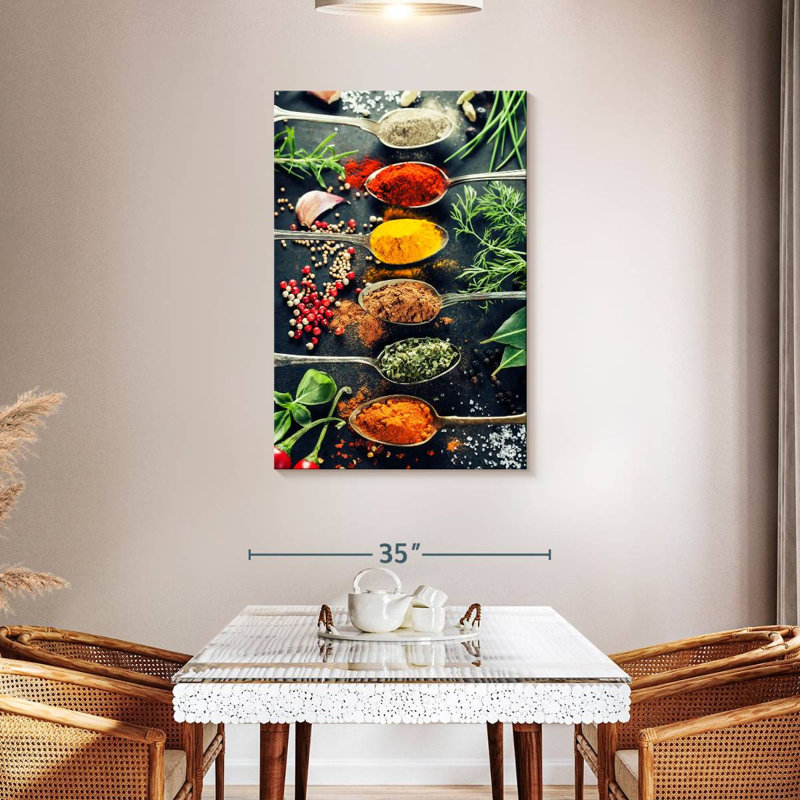 Spoons Of Spices Canvas Print, 30" H x 45" W x 1.25" D