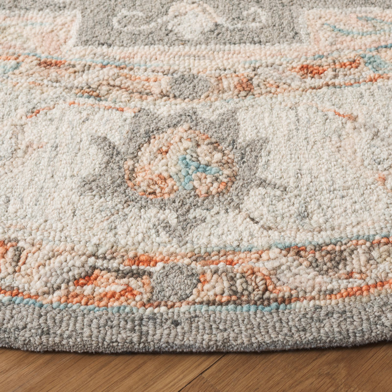 Aeddan Hand Tufted Wool And Cotton Performance Oriental Rug, Round 6'