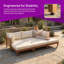 Ensemble de canapé modulaire de patio 6 pièces en bois d'acacia