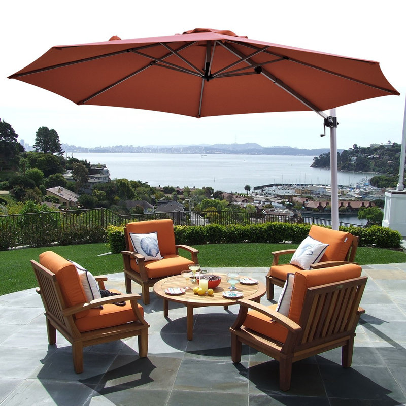 Parasol en porte-à-faux 11 pi Gahn, Rouge brique