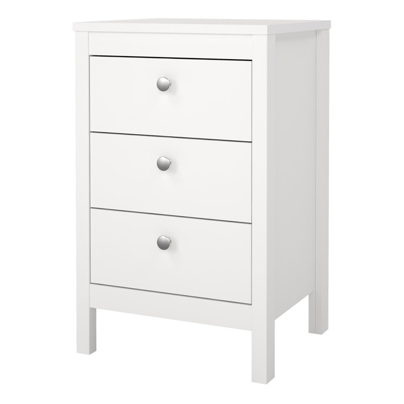 Reeni 43.8cm W Plywood / Laminate Board Bedside Table, White