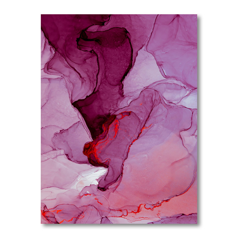 Reproduction d'art sur toile de luxe luxueuse marbré rose II, H 12 po x l 8 po x P 1 po, Toile tendue