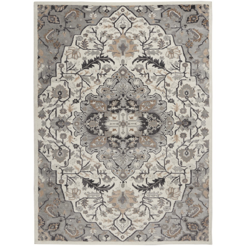 Tapis ivoire traditionnel Rheba, Rectangle 4 pi x 6 pi