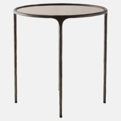 Table de bout en bronze - table de bout H 20 po x l 19 po x P 13 po Hunter
