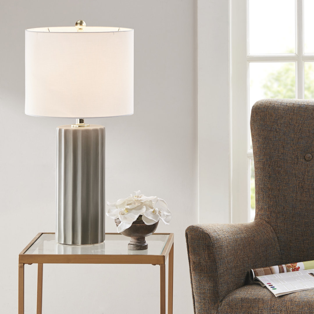 Glendale Ribbed Ceramic Table Lamp INK+IVY