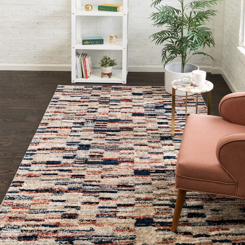 Tapis beige / noir à motif géométrique Tucson, Rectangle 4 pi x 6 pi