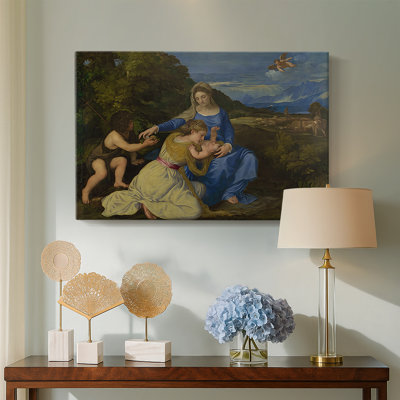 The Aldobrandini Madonna (The Virgin and Child with Saints John the Baptist and Catherine of Alexandria)-Titian (Tiziano Vecelli)-Gallery Wrapped Canvas-c. 1530
