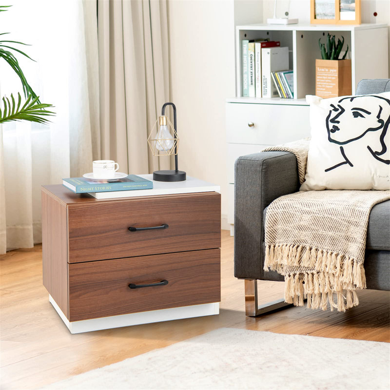 55cm W Manufactured Wood Bedside Table