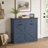 Farmhouse Double Tilt Out Trash Cabinet for 20 Gallon Trash Cans, Free Standing Recycling Cabinet with Hideaway Drawer, Barn Door Style Laundry Sorter Cabinet, Tilt Out Trash Cabinet for Kitchen-135996349