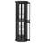 Lighted Corner Curio Cabinet - Glass Display Shelf With Tempered Glass Doors, Adjustable Shelving, And Included Bead Bulb - Ideal Bar Cabinet For Home Decor- BLACK