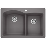 Diamond SILGRANIT 33" L x 22" W Double Bowl Drop-in/Undermount Kitchen Sink