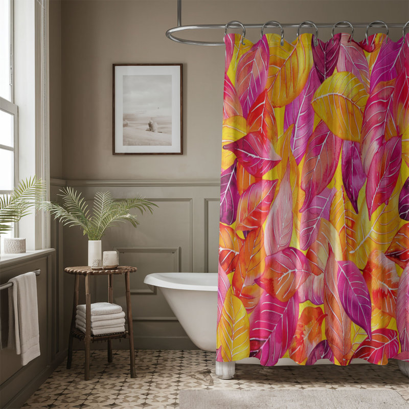 Seasonal Leaf Patterns - Rideau de douche standard 1 pièce, H 74 po x l 71 po