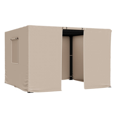 12Ft X 12Ft Pergola Winter Cover,  All-Season Pergola Accessory, Outdoor Pergola Cover With Sidewalls And Mesh Windows, Waterproof Enclosure For Weather Protection, Fits Most Pergola Sizes