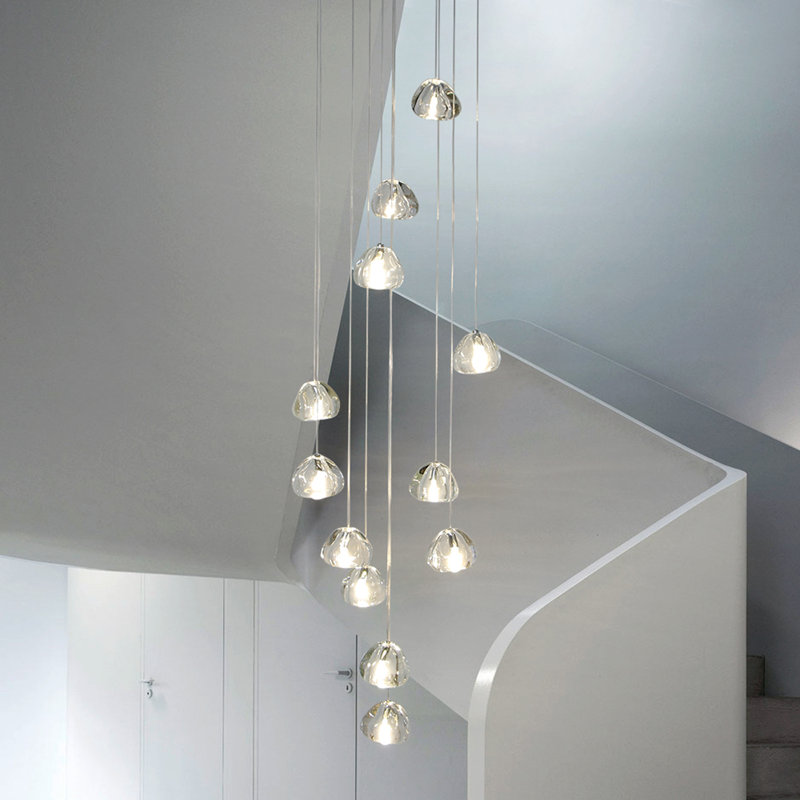 Bigham 12 - Light Cluster Teardrop Pendant, Chrome Electroplated