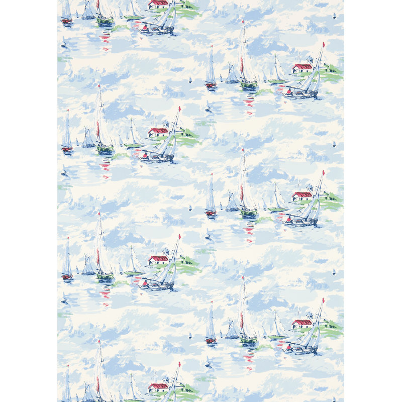 Sail Away Wallpaper, Sky Blue