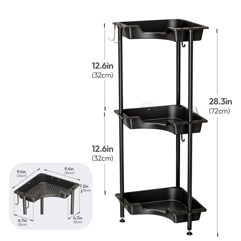 Freestanding Shower Caddy, Black