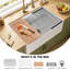 Évier de cuisine 33 po à tablier simple en argile réfractaire simple avec accessoires