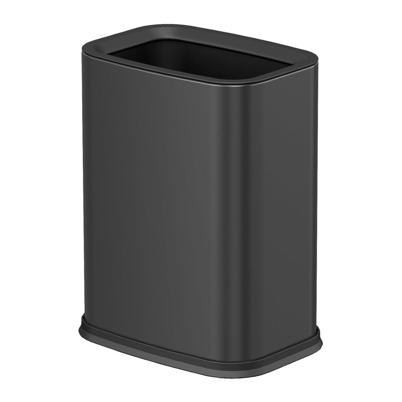 2.6 Gal Black Bathroom Trash Can,Metal Waste Baskets with Removable Inner Bucket