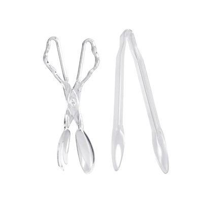 Ecoquality 2 Piece Clear Plastic Tong Set – Disposable Serving Tongs For Salads Desserts Buffet Catering Parties Weddings Birthdays Anniversaries Bbqs Catering Events And Special Occasions (6)