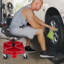 Rolling Garage Stool, 300LBS Capacity, Adjustable Height from 18 in to 23 in